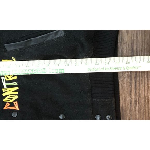 Dual Control Mens Large Black Ski Skiing All Over Print Button Up Jacket Vintage - Picture 9 of 9